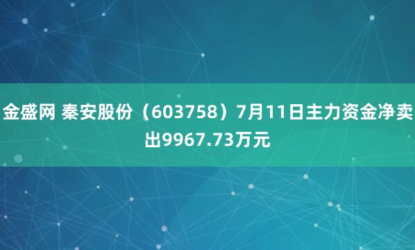 金盛网 秦安股份（603758）7月11日主力资金净卖出9967.73万元