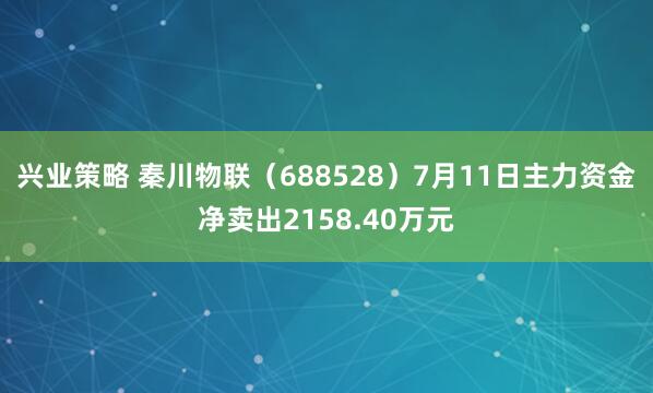 兴业策略 秦川物联（688528）7月11日主力资金净卖出2158.40万元